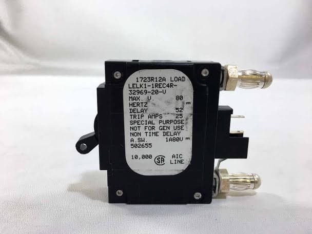 2-units min. Tabur Services  Circuit Breaker, Eltek, 20amp, 1-pole, 5/16" Bullet Style - 502655