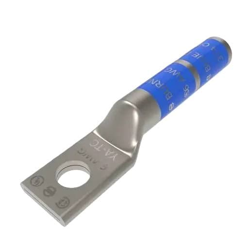 66-units min. Generic Brand  BGL-6R-1H14 CRIMP GROUND LUG FOR #6 STRANDED WIRE, ONE 1/4 HOLE, LONG BARREL. - 452099-01011