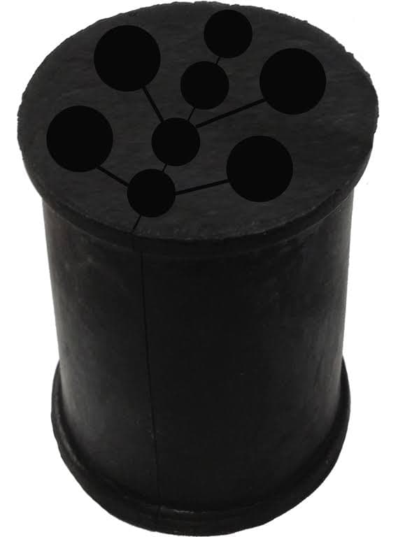8-units min. Rosenberger  HANGER ADAPTER GROMMET WITH FOUR 7MM FIBER HOLES AND FOUR HOLES FOR 122 POWER WIRE - CX791-4712