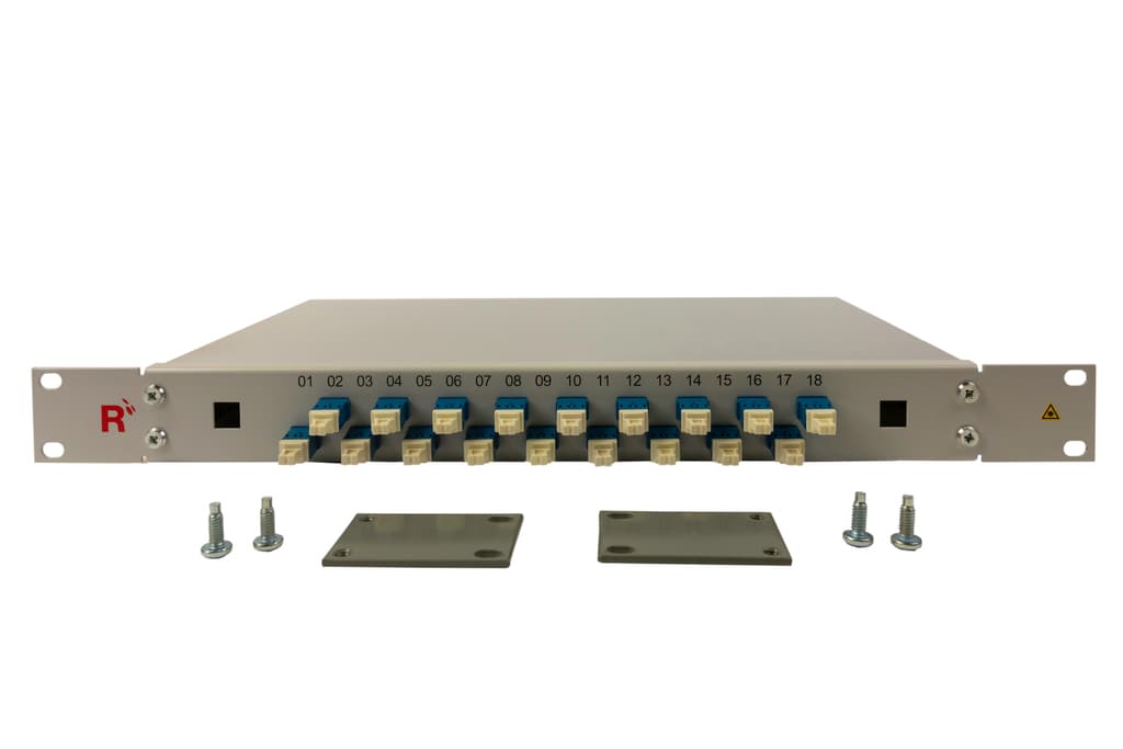Rosenberger FB-SLODF018-025 - FIBER DISTRIBUTION ENCLOSURE WITH 23" RELAY RACK ADAPTER PLATE. CAPACITY: 36 FIBERS (18