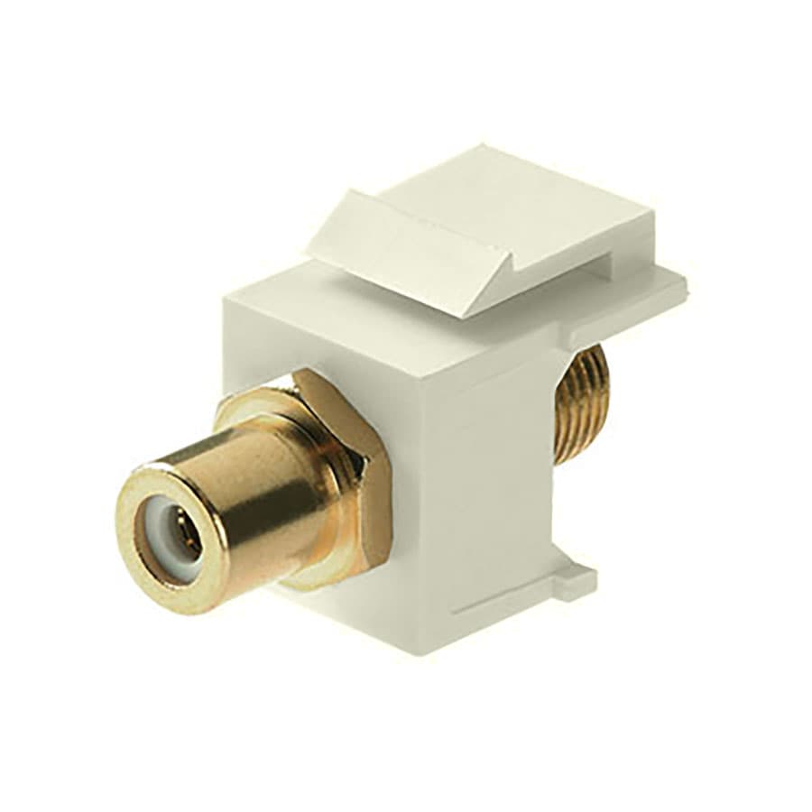 58-units min. Structured Cable Products, Inc.  F-type Female To Rca Female - Keystone Snap-in Coupler,  Gold Plated, Ul - Almond-1ea/bag - 247-AL