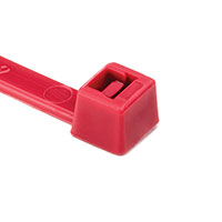 500-units min. HellermannTyton T50L2C2 - T50L Standard Cable Tie, 15in 50 lb PA66 Red, Inside Serrated, 100/pkg