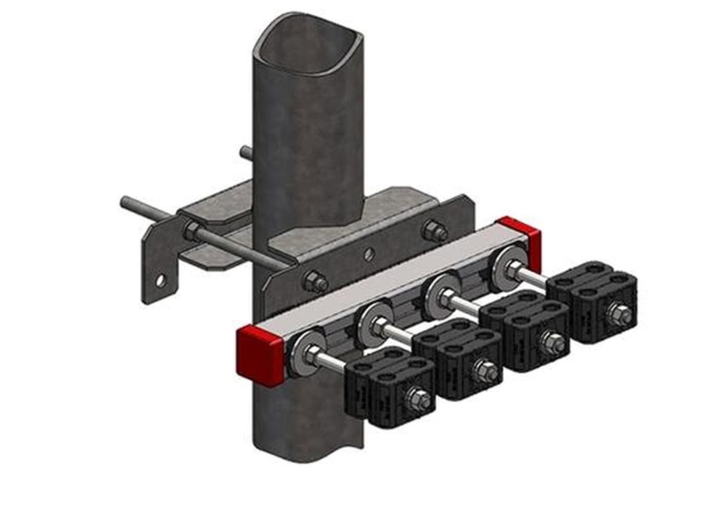 Concealfab 900356 - Pim Shield Cable Support Rail, Pole Mount Kit, 12-inch