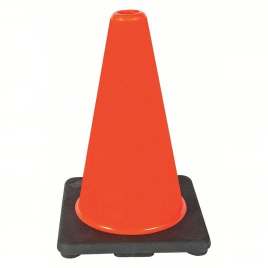 5-units min. Grainger  Traffic Cone, 12" Cone Height, Orange, Pvc - 6FGZ0