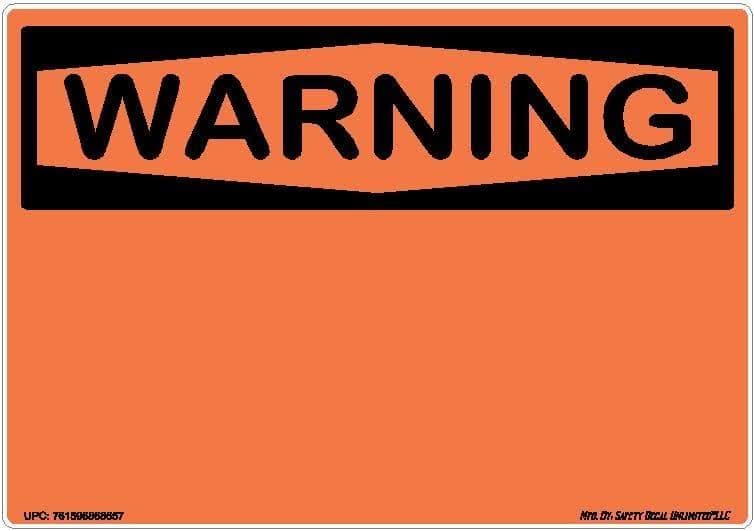 1640-units min. Budco 97DECAL  Decal Black On Orange, Warning ~ Custom Print ~ - 97-DECAL
