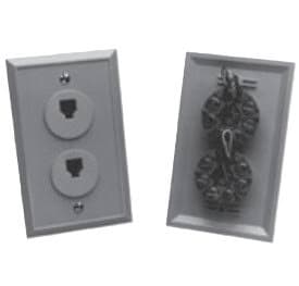 15-units min. Premier  Flush Mount Jack 6 Conductor White Duplex Rj11c   1- Or 2-line.  One-piece Unit With Two Independent Jacks And Mounting Screws - PT-625B3-6-85