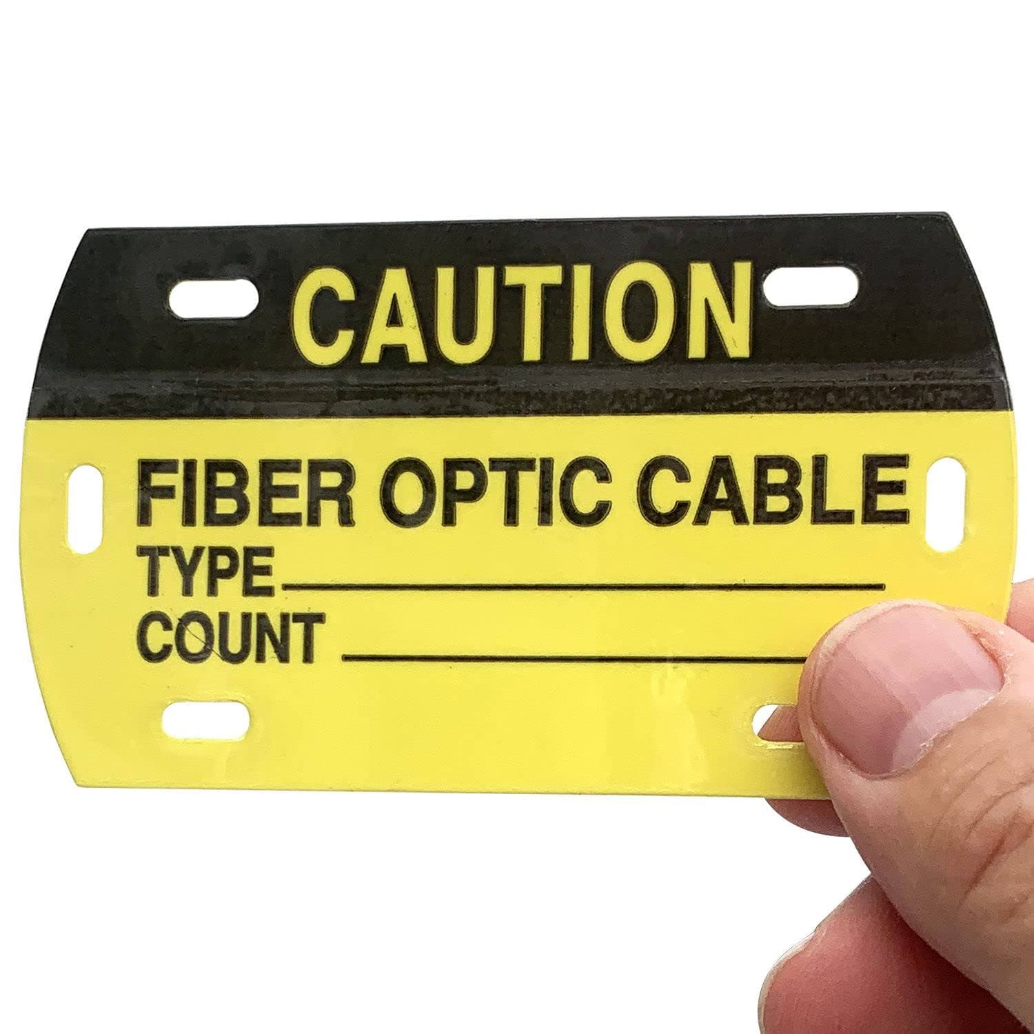 2-units min. Premier  Cable Marker 7 Inch X 4 Inch Caution Fiber Optic Va50 Order Min / 50 Order Multiple - SA3-TSD-VA