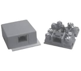 70-units min. Premier  Surface Mount Jack Rj31x - Rj 38x Non-keyed Equipped With Shorting Bars 8 Conductor Ivory.  Includes Base With Screw Ternimals And Snap-on Cover. Shorting Bars Bridge Together Jack Contacts 1 To 4 And 5 To 8 Whenever A Plug Is Not Inserted - PT-625A2-8SB-50