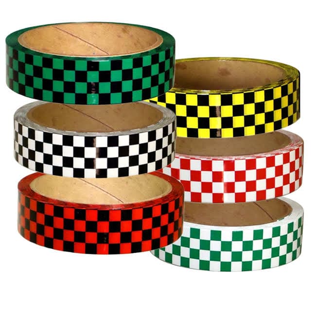 11-units min. Tape Planet  CHECKER VINYL TAPE 1" X 18 YDS WHT/GRN - NTLCBWHGN1X18