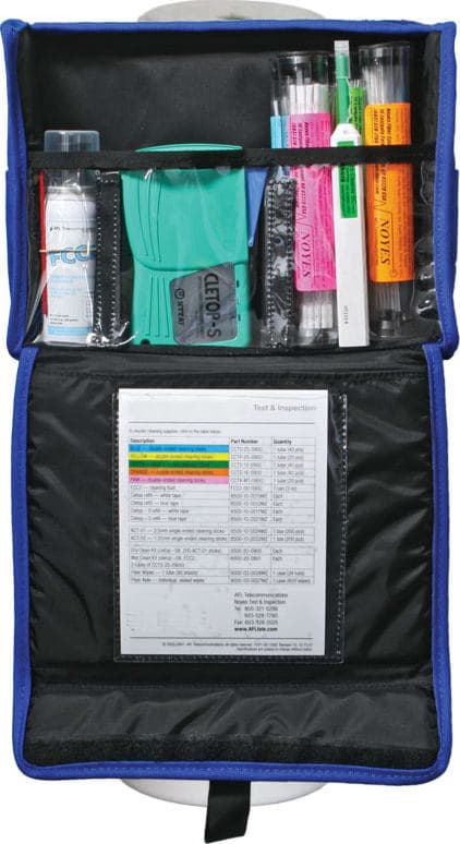 AFL FCP1-00-0905 - Cleaning Kit Universal Fiber Pack 1 Fabric Case W/1 Can Fcc2-00-0900 Cleaning Fluid & One Tube Each Ccts-25-0900 Ccts-16-0900 Ccts-12-0900 & Two Tubes Cctp-25-0900 Including 1 One Cletop Type Sb Cartridge Cleaner Quantity 1 Uom 1 Part Number No