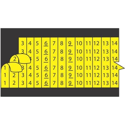 25-units min. ABB Installation Products  Marker Wire Cards Black Characters On Orange Background 67-99 Legend - WCOR67-99S