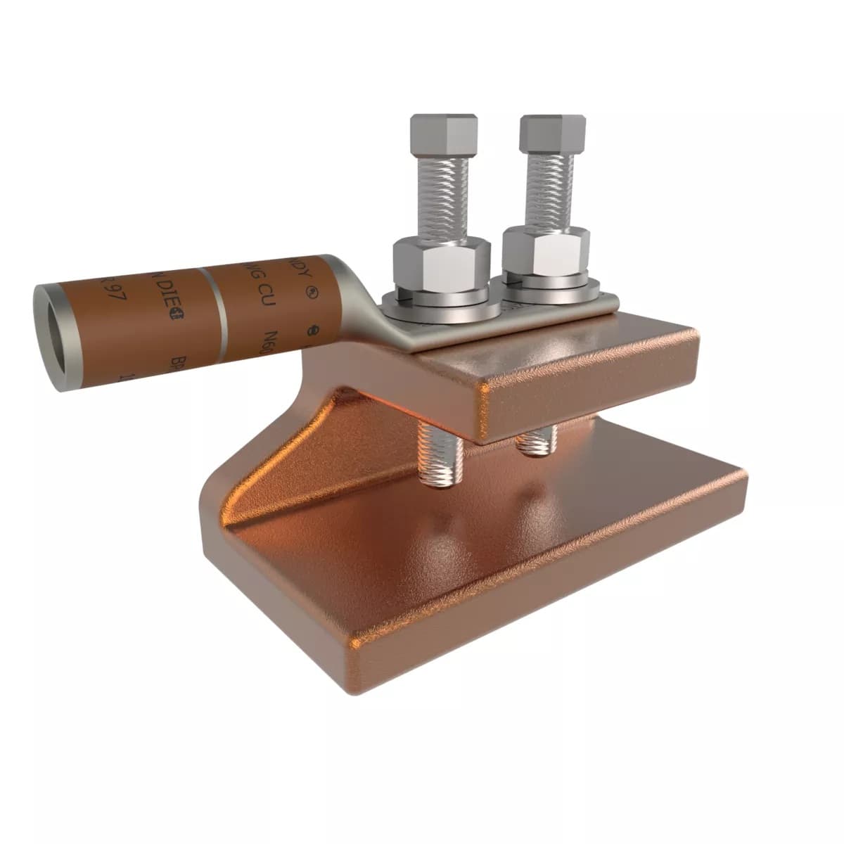 3-units min. Burndy  Burndy Ground Clamp, Accepts Steel Flange 1/8-5/8, # 2 Awg Conductor - GCS2YA2C