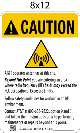 9-units min. Unknown  Caution Plastic Sign 8x12 Att - CA-2-BTP-PL-128