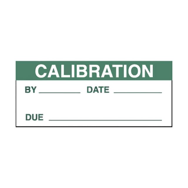 Panduit PCWL-CAL - Write-on Label On Card 1.5" W X 0.63" H, 'calibration' (legend), Vinyl Cloth, Green/white, 14 Markers/card, Pack 25