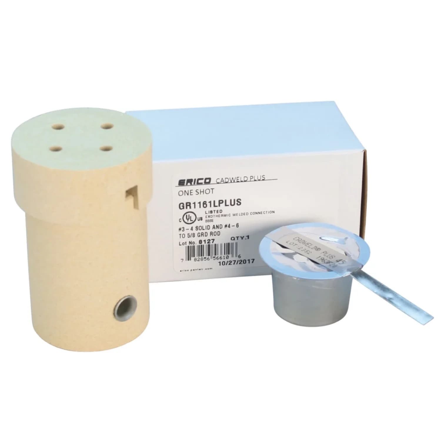 nVent GR1161LPLUS - CONNECTOR ONE-SHOT FOR 5/8IN GROUND ROD CONDUCTOR SIZE 3  4 SOLID 4  6 STRANDED RDUP ACCEPTED GR1-161L