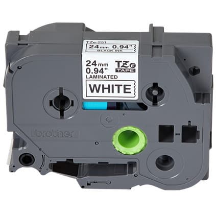 2-units min. Brother Brother Label Tape, 1" Black/white - TZE251