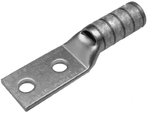 6-units min. Burndy  *2hole Long Lug- #2 Flex Wire W/1/4"stud - YAZV2C2TC14FX