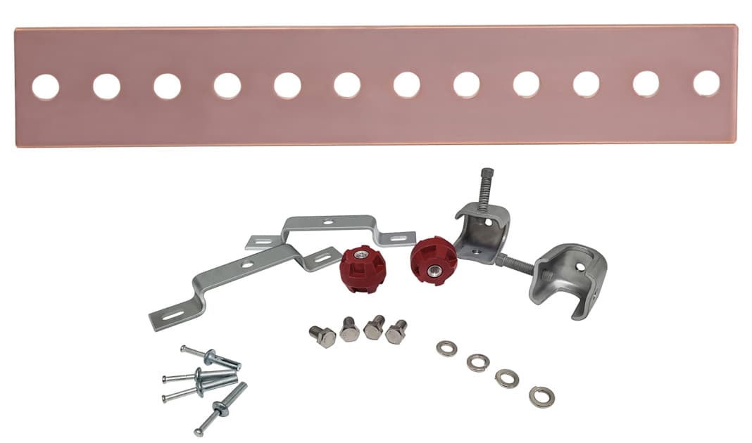 Generic Brand UGBKIT-0212 - 1/4X2X12 1X10-HOLE CU BUSS BAR W/INS & HDWE