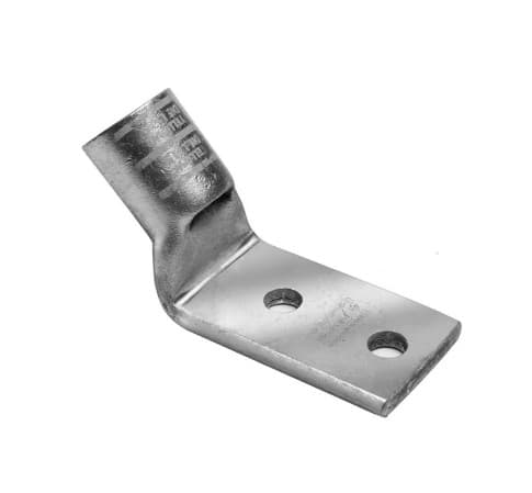 Burndy YAV25L2TC14FX45 - Lug Compression 2 Hole 1/0 Awg 1/4 Stud 5/8 Spacing 45 Deg Standard Barrel Inspection Window