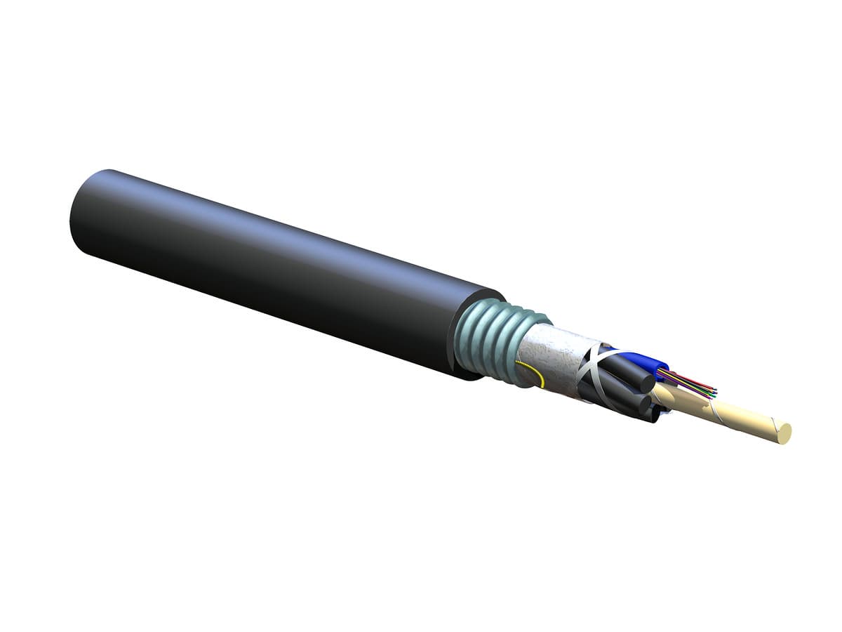 193-units min. Corning  Fiber, 12 Fiber, Altos, Single Armor, Single Jacket, .35/.25 Attenuation, Dry, 12 Fibers Per Tube, Marked In Feet - 012EUC-T4100D20