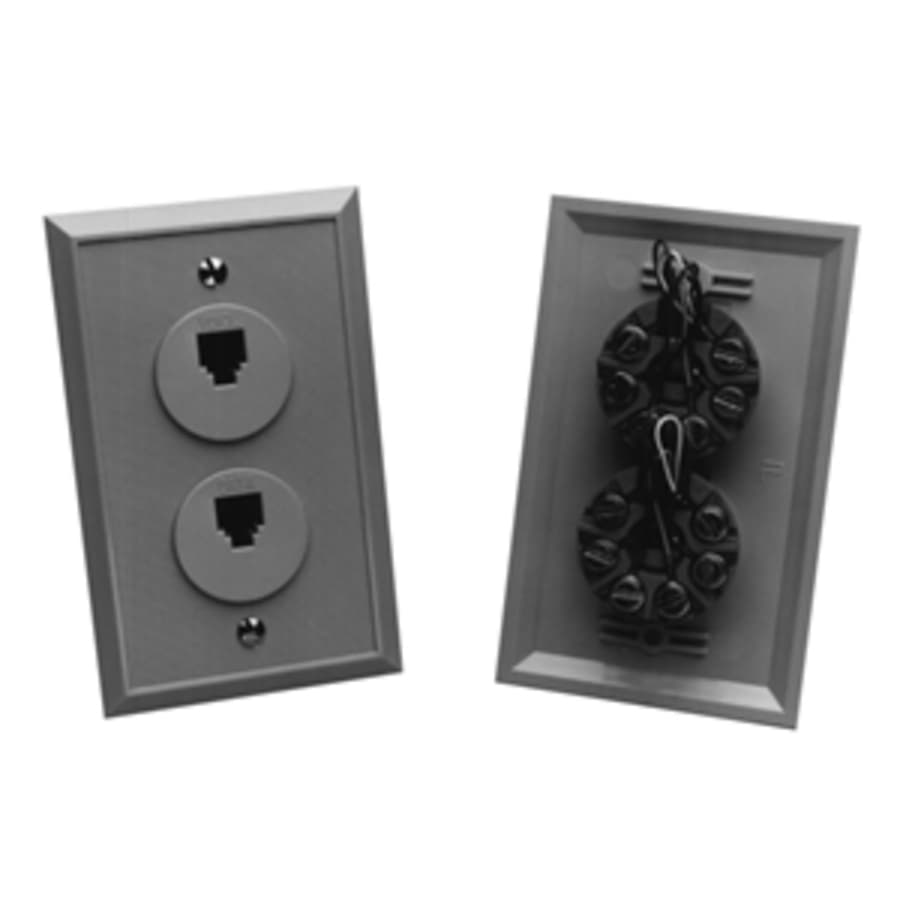 Premier PT-625B3-4-44 - Flush Mount Jack 4 Conductor Ash Duplex Rj11c   1- Or 2-line.  One-piece Unit With Two Independent Jacks And Mounting Screws
