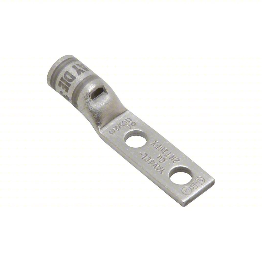 5-units min. Burndy  4/0 Lug Two 1/4 Holes @ 5/8 Oc Narrow Tongue, Window, Std Barl - YAV28L2ENT14FX