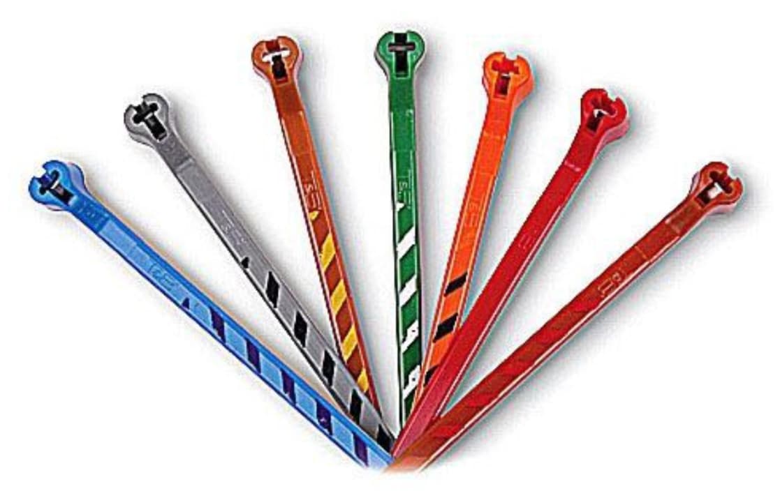 Premier PT-4-18-5/4-L - Cable Tie Striped 18lb Tensile Strength 4 Inches Color Is Green With Yellow Stripes 50 Per Pack