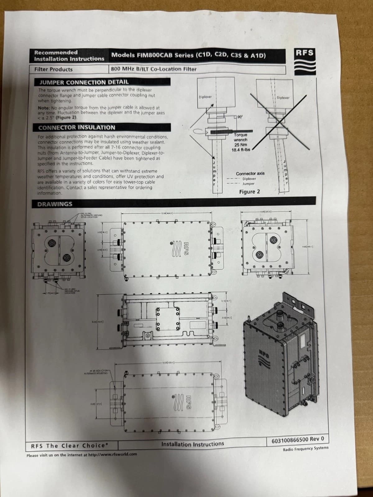 Radio Frequency Systems FIM800CAB-C1D - Rfds, Filter,ul817-824 Dl863.525-869