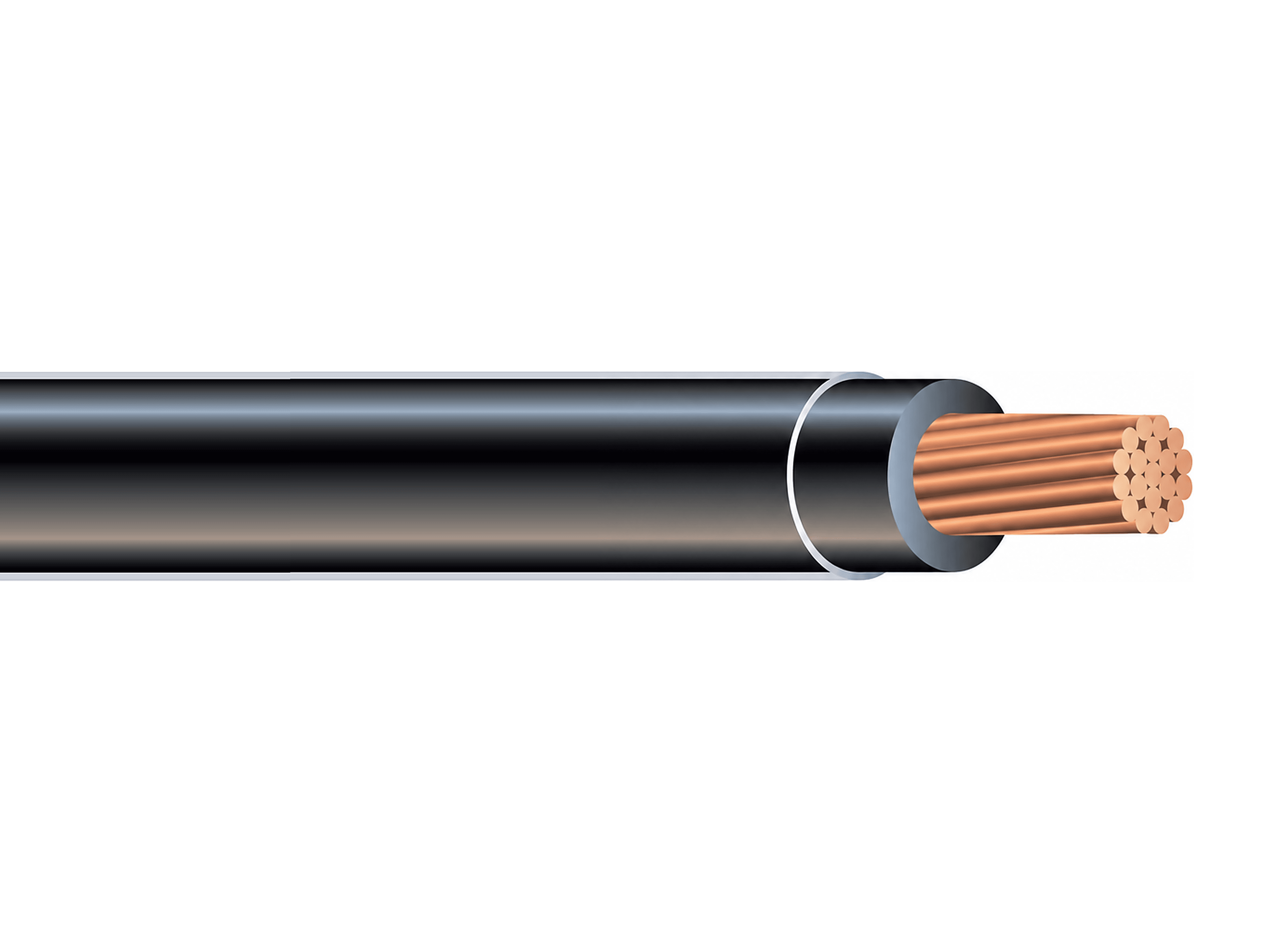 7-units min. Tessco *3/0 AWG, THHN/THWN-2, Stranded Copper - THHN3/0STRBLK-CUT