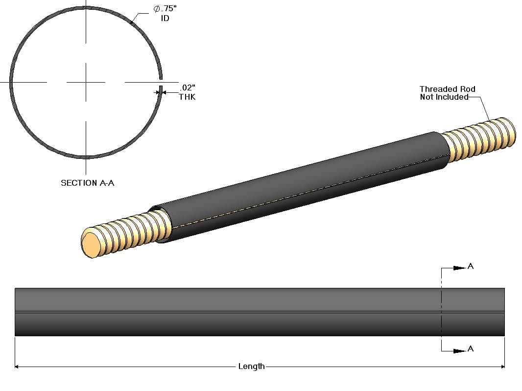 Central Steel Fabricators SPT6218 - Spt6218: 3/4in X 18in Split Tube For 5/8in
