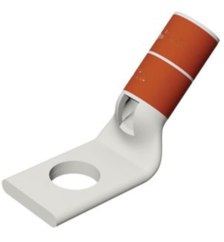 Burndy YA2CL245 - Lug Crimp N-insul 1 Hole 2ga 45 Degree 1/4in Stud Brown