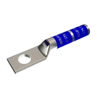 Generic Brand YAZ6CTC38 - #6 Blue Awg One-hole, Compression, Long Barrel Copper, 3/8 Stud Hole Lug W/inspection Window (lcbx6-38-l, I6-38, Inf6-38, Gecl638)