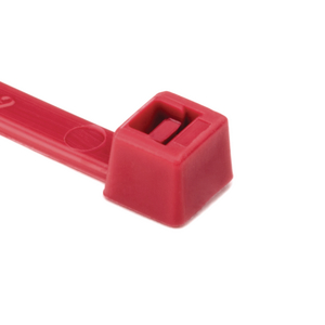500-units min. HellermannTyton T50L2C2 - T50L Standard Cable Tie, 15in 50 lb PA66 Red, Inside Serrated, 100/pkg