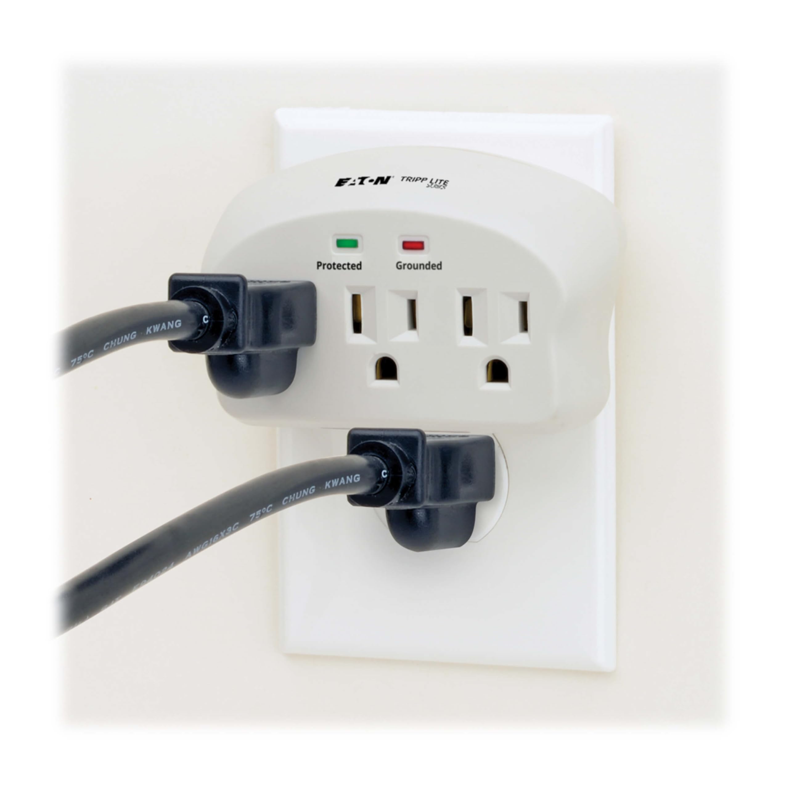 13-units min. Eaton Tripp Lite SK3-0 - Protect It! 3-Outlet Direct Plug-In Surge Protector, 735 J, 2 Diagnostic LEDs - SK3-0