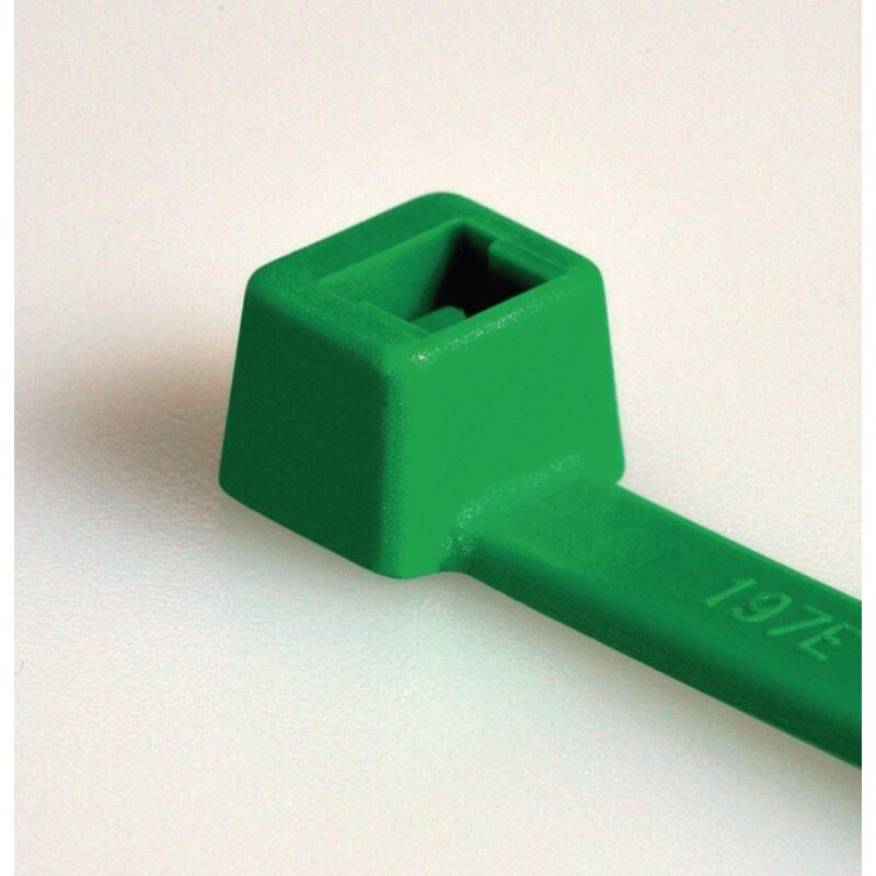 1667-units min. HellermannTyton 116-01815 - T18R-PA66-GN Cable Tie, 4 in / 100 mm, Green PA66, 18 lb / 80 N, 100-Pack