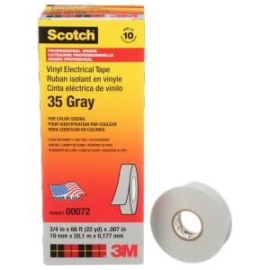 3M 35-GRAY-3/4X66FT - Electrical Tape Gray, 3/4" X 66'/ 1 Roll