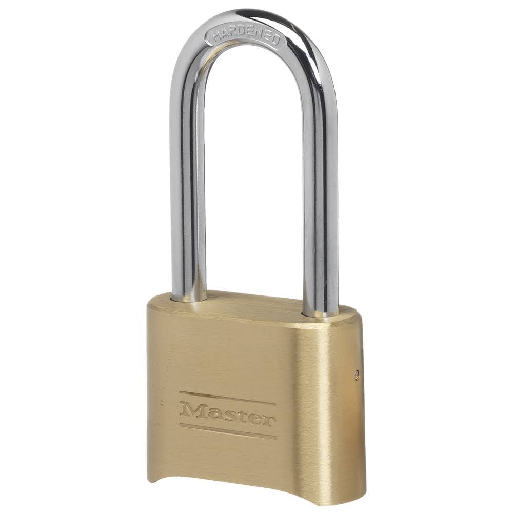 4-units min. Master Lock Solid Brass Masterlock W/combination, Longer Handle Model - 175LH
