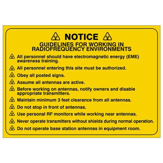 10-units min. Accuform ACCUFORM NOTICE SIGN FOR RADIOFREQUENCY - GMA812